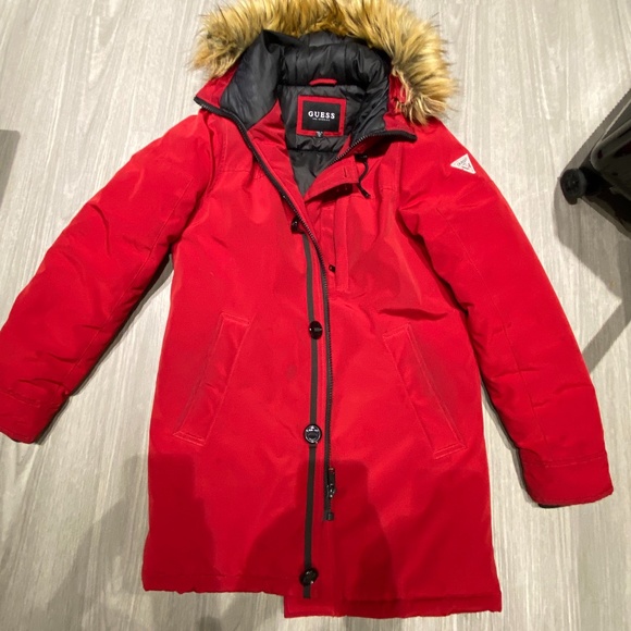 Guess red winter jacket Clearance